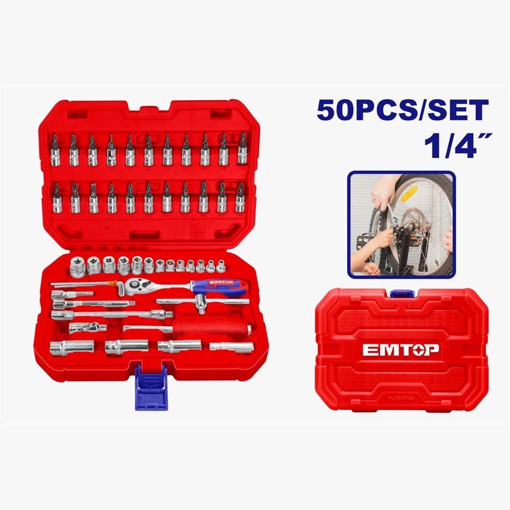Coffret de 50 douilles 1/4″ EMTOP ESKT14501 - SME IMPORT