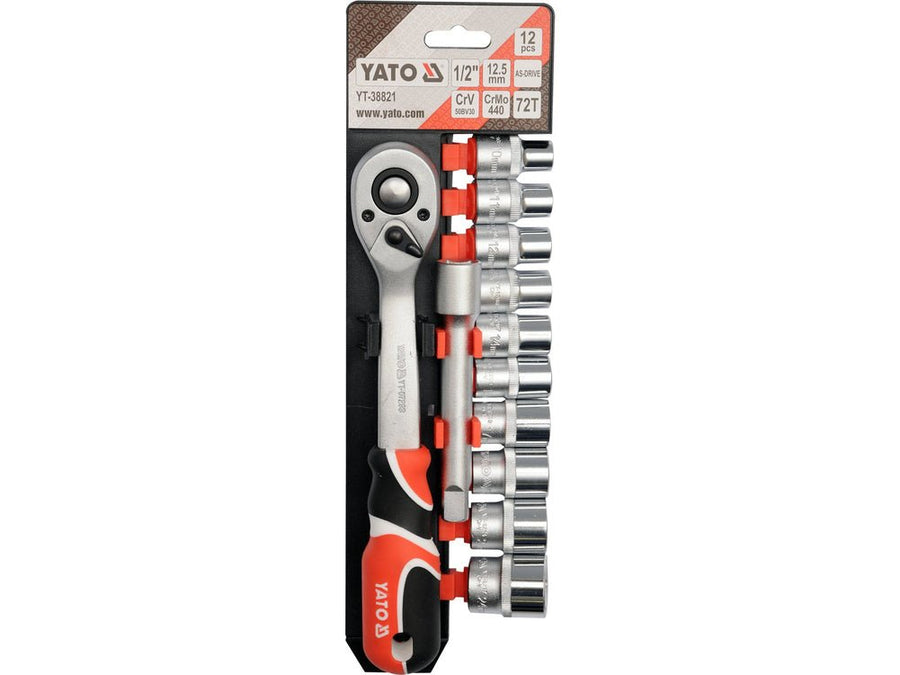 COFFRET DE DOUILLES 1/2" 12PCS 10-24 — YATO YT-38821 - SME IMPORT