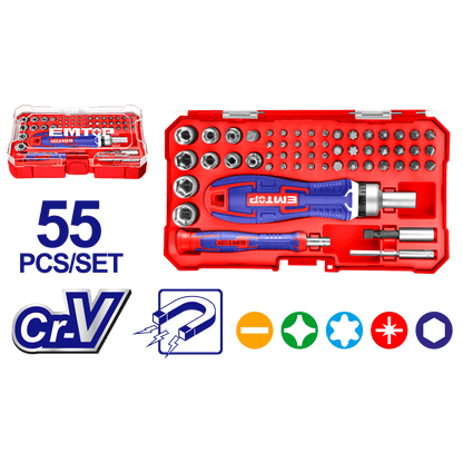Coffret de tournevis 55P EMTOP EBST05502 - SME IMPORT