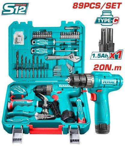 Coffret d'outils 12V LED – TOTAL pour pros – THKTHP10892 - SME IMPORT