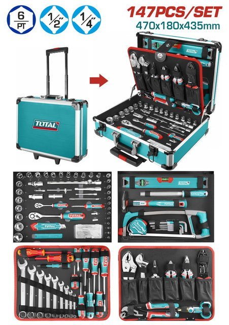 Coffret outils professionnel 147 pièces TOTAL THKTHP21476 - SME IMPORT