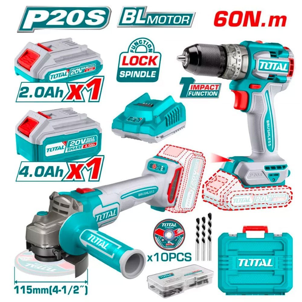 Combo Sans Fil Meuleuse 20V – Total Tunisia – TCKLI20273 - SME IMPORT