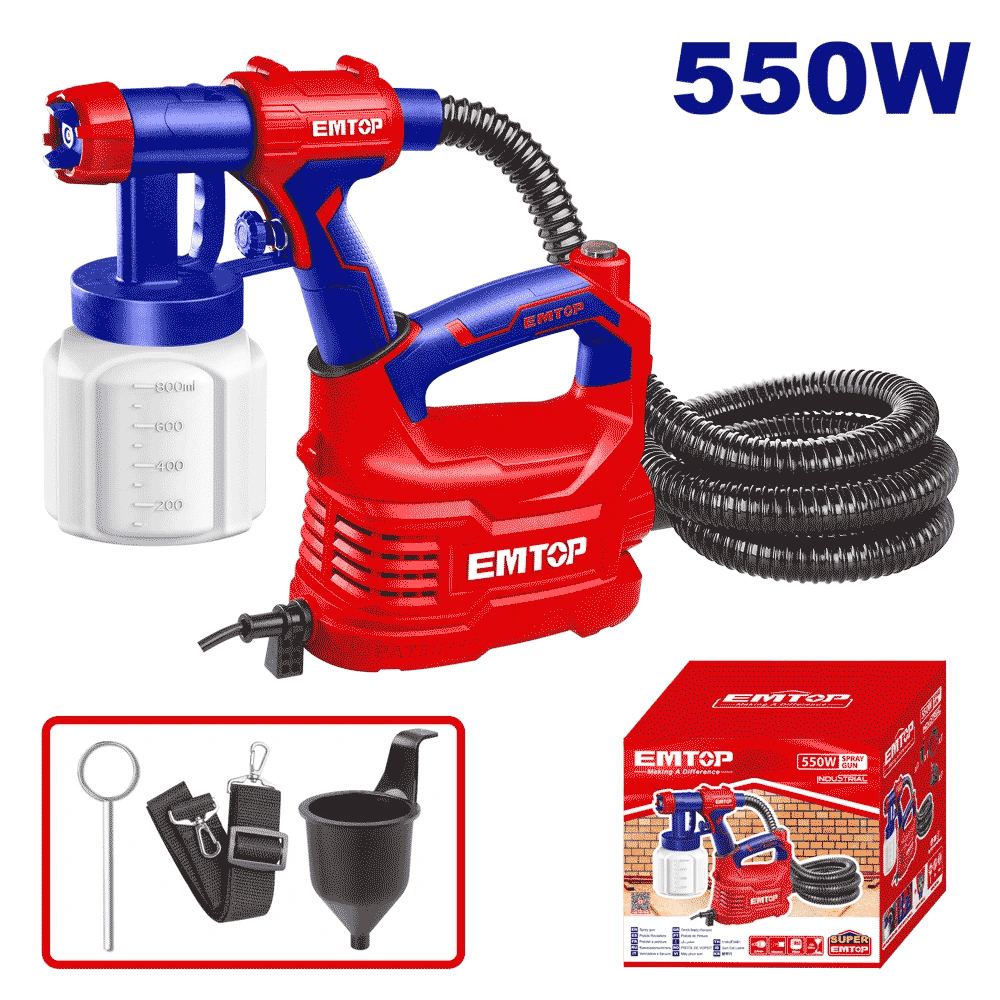 Compresseur de peinture 550W 800ML EMTOP ESGN50001 - SME IMPORT