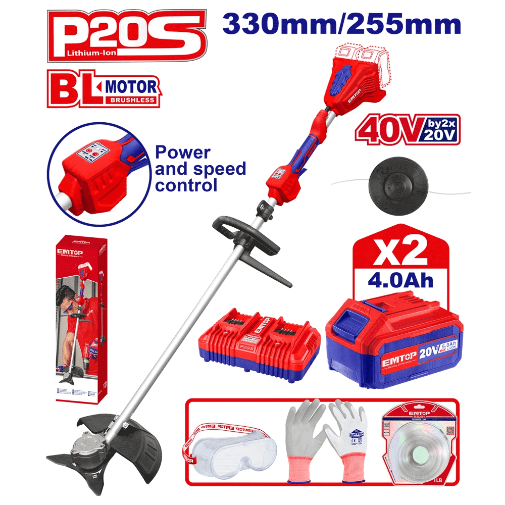Coupe bordures-herbe brush 40V+AC EMTOP ELMR200285 - SME IMPORT