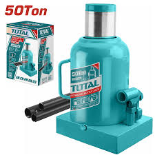 Cric bouteille hydraulique 50 tonnes TOTAL avec corps en acier renforcé THT109502 - SME IMPORT