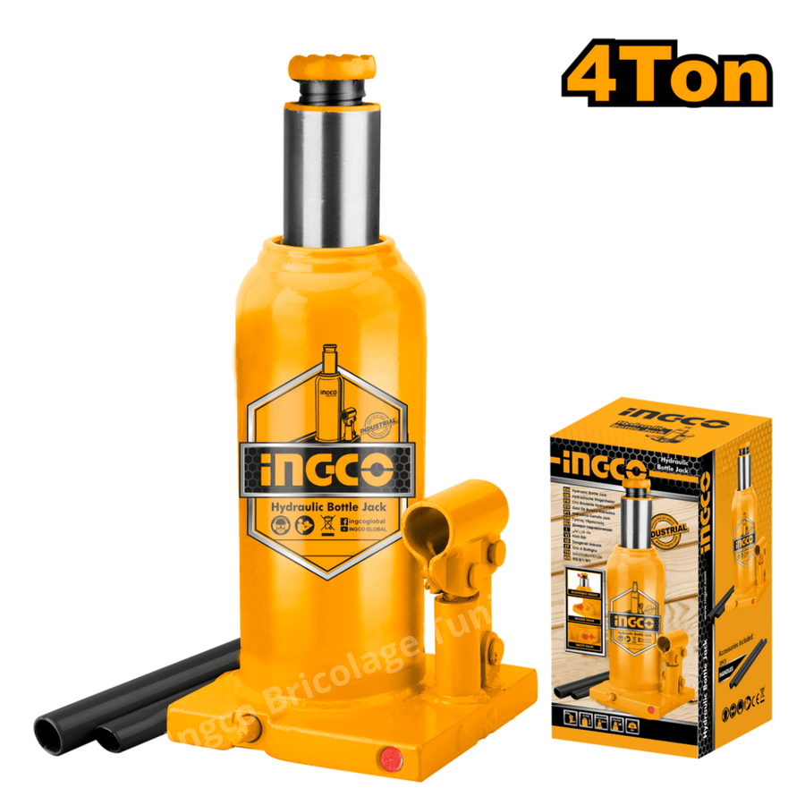 Cric bouteille hydraulique INGCO HBJ402 – 4 tonnes - SME IMPORT