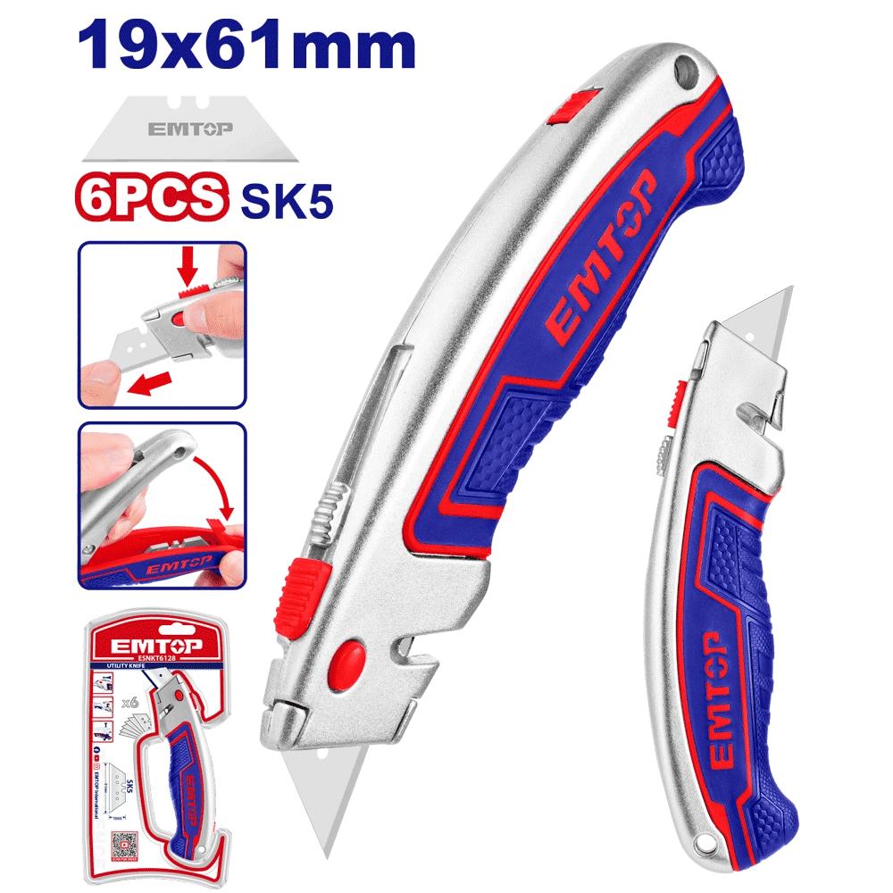 Cutter avec 6 lame EMTOP ESNKT6128 - SME IMPORT
