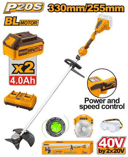 Débroussailleuse Sans Fil INGCO 40V Brushless – 2 Batteries 4.0Ah CSTLI200285 - SME IMPORT