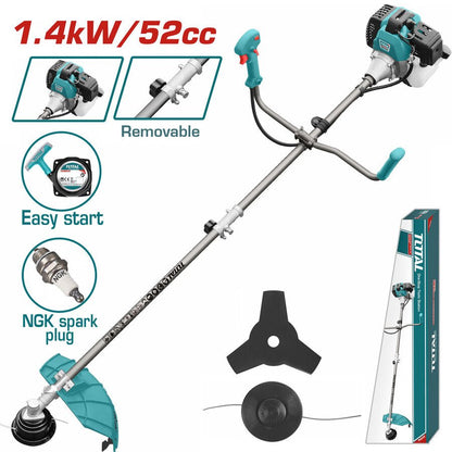 Débroussailleuse thermique 1,4 kw 52 cm3 TP5524421 TOTAL tools - SME IMPORT