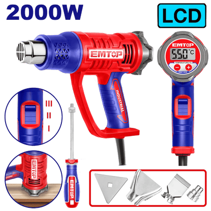 Décapeur thermique digital 2000W EMTOP EHGN20056 - SME IMPORT
