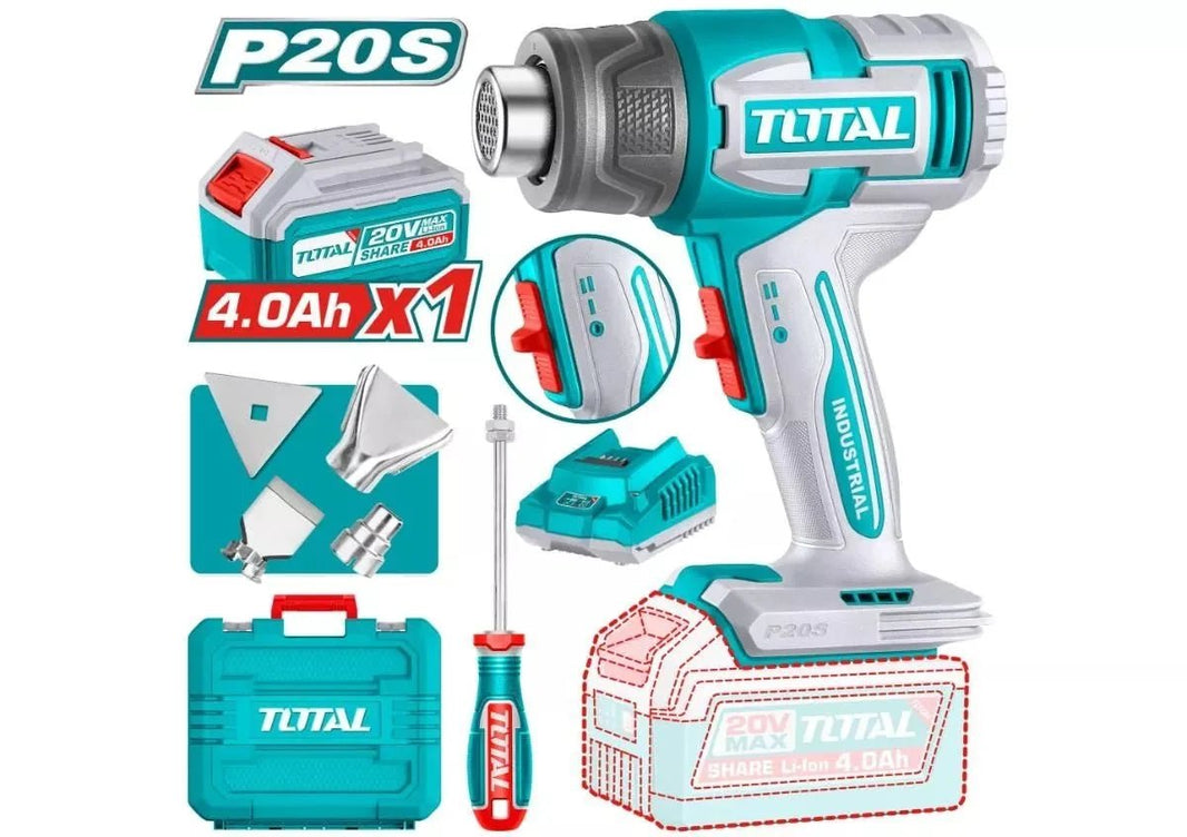 Décapeur thermique sans fil 20V P20S TOTAL 4Ah kit TBLI20065 - SME IMPORT