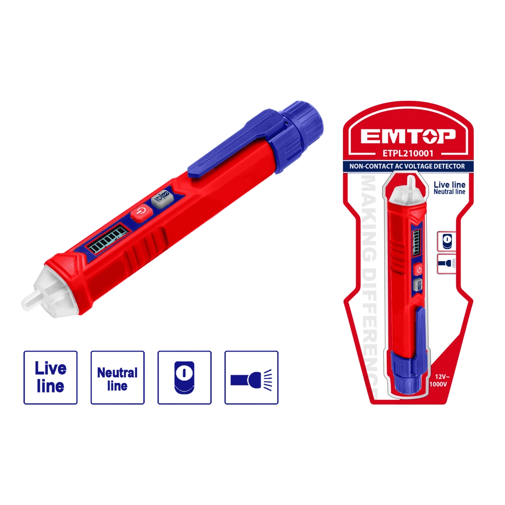 Detecteur de tension AC 12V-1000V EMTOP ETPL210001 - SME IMPORT