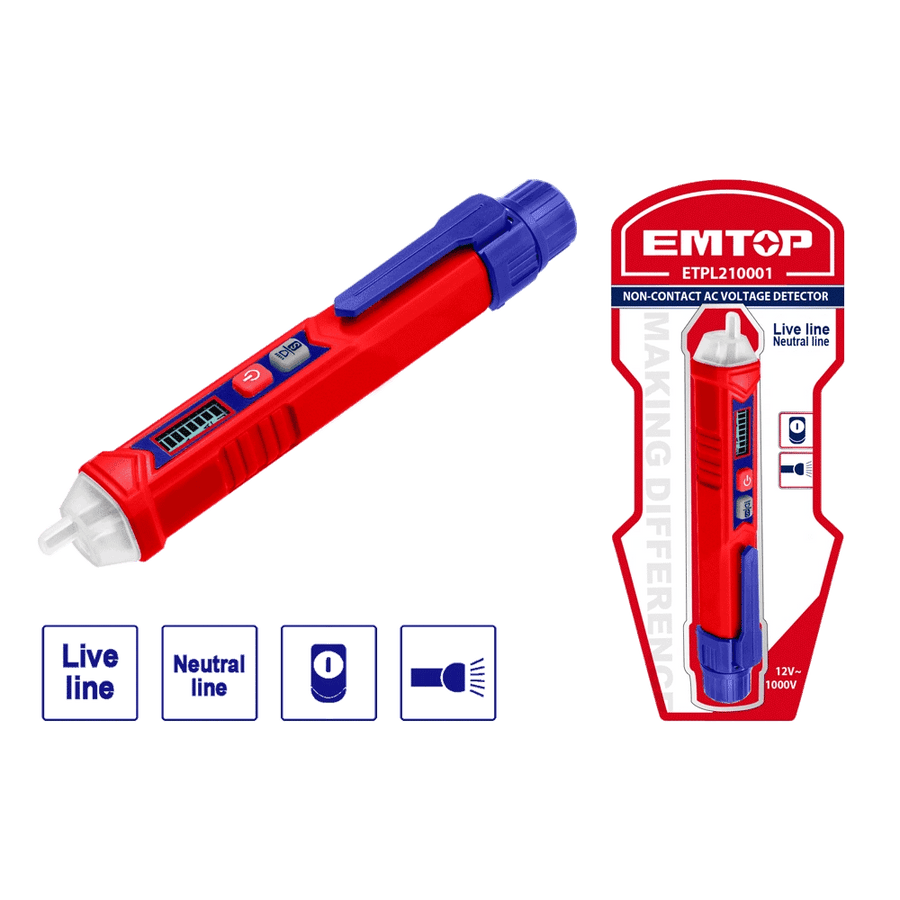 Detecteur de tension AC 12V-1000V EMTOP ETPL210001 - SME IMPORT