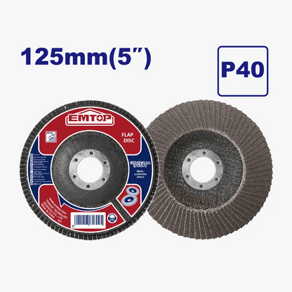 Disque a lamelle 125MM P40 EMTOP EFDS1251 - SME IMPORT