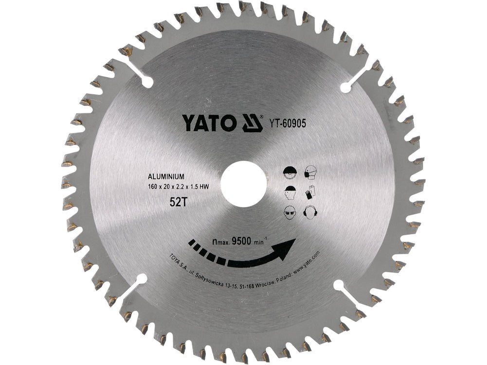 DISQUE ALUMINIUM 160X52TX20MM — YATO YT-60905 - SME IMPORT