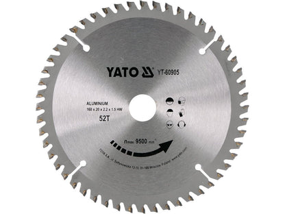 DISQUE ALUMINIUM 160X52TX20MM — YATO YT-60905 - SME IMPORT