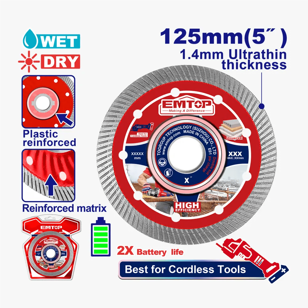 Disque ceramique ultrafino 1.4MM EMTOP EDDC051251 - SME IMPORT