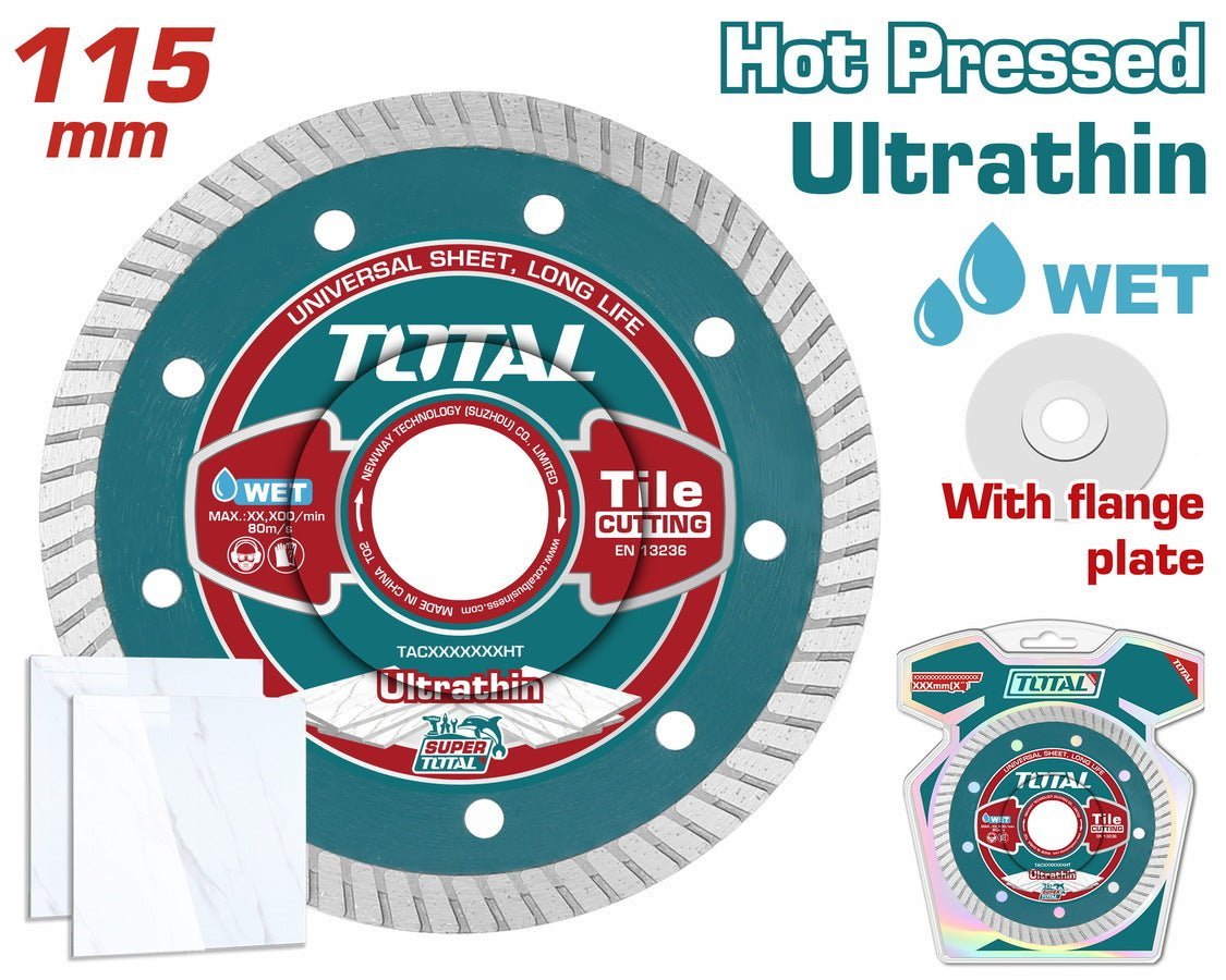 Disque diamant 115 mm pour carrelage céramique béton humide et sec TOTAL TAC2131151HT - SME IMPORT