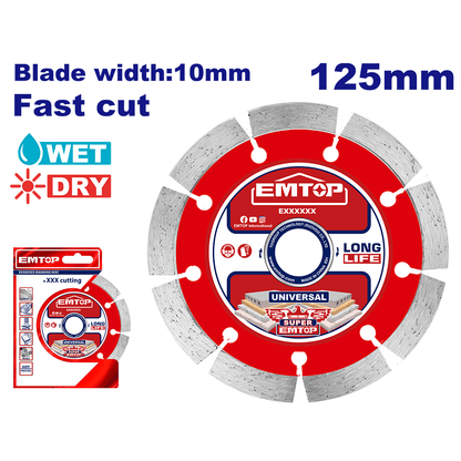 Disque diamant 125 EMTOP EDDC011252 - SME IMPORT