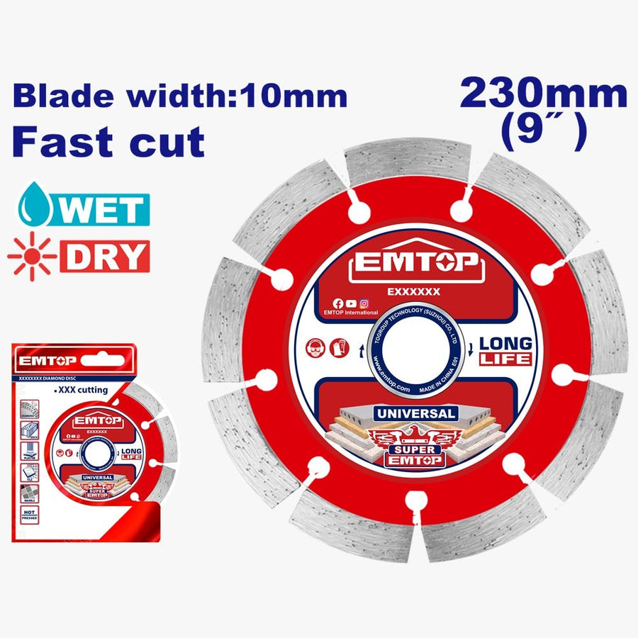 Disque diamant 230 EMTOP EDDC012302 - SME IMPORT