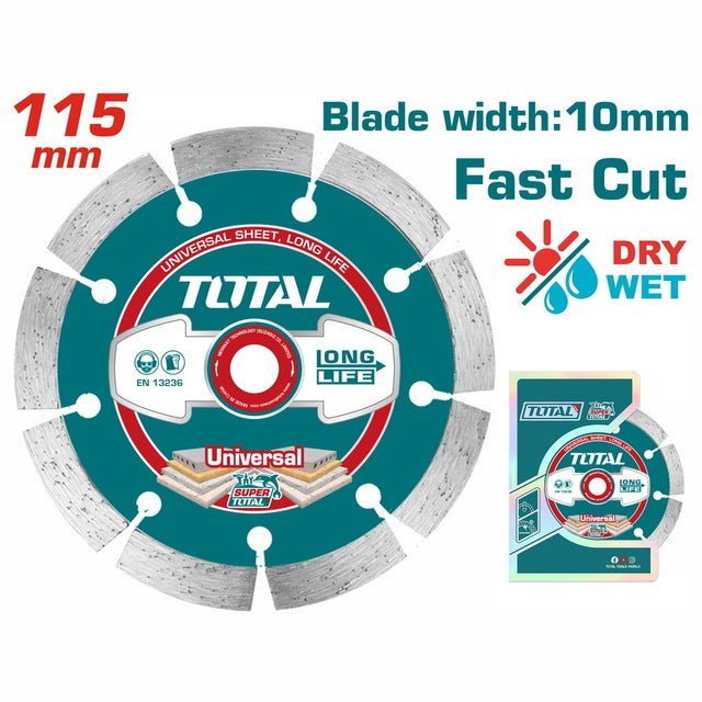 Disque diamant universel 115x22mm TOTAL coupe rapide Tac2111153 - SME IMPORT