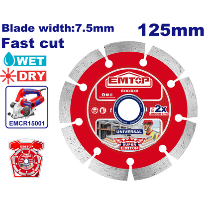 Disque rainureuse 125MM 7.5MM EMTOP EDDC01254 - SME IMPORT
