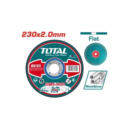 Disque tronçonner Ø230x2mm pour métal et Inox coupe rapide TOTAL TAC2202301