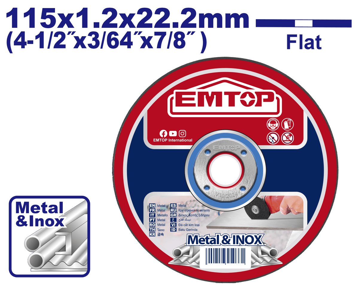 Disques tronçonner 115*2MM EMTOP EACD121151 - SME IMPORT