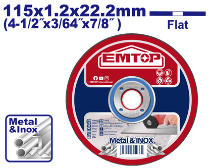 Disques tronçonner 115*2MM EMTOP EACD121151 - SME IMPORT