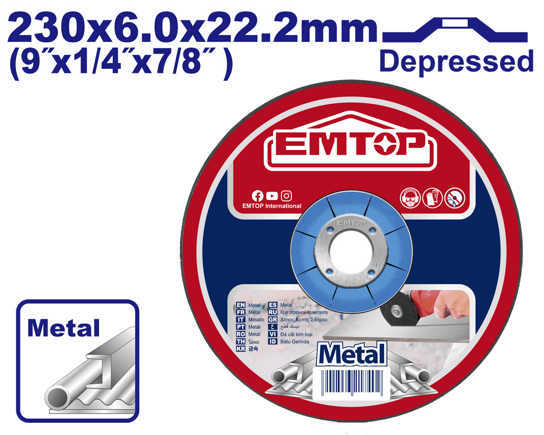 Disques tronçonner 230*6MM EMTOP EACD602301 - SME IMPORT