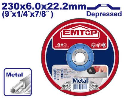Disques tronçonner 230*6MM EMTOP EACD602301 - SME IMPORT