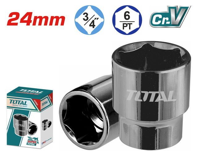 Douille hex 24 mm CrV 3/4 drive pour pros fiable et robuste TOTAL THHAST34241 - SME IMPORT
