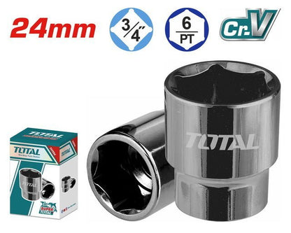 Douille hex 24 mm CrV 3/4 drive pour pros fiable et robuste TOTAL THHAST34241 - SME IMPORT