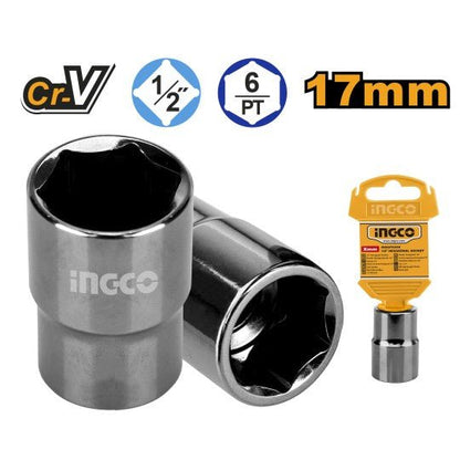 Douille Hexagonale Demi Pouce Ingco CRV 17 Mm Fiable Pro HHAST12171
