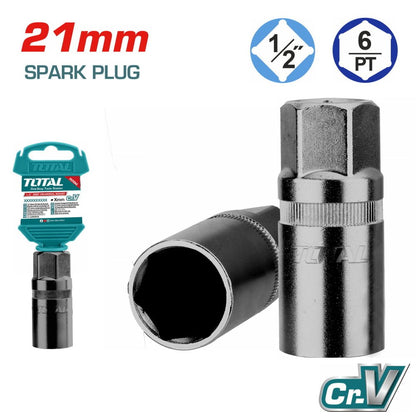 Douille spéciale bougie TOTAL 21 mm 1/2 pouce 6 pans THSPS12216 - SME IMPORT