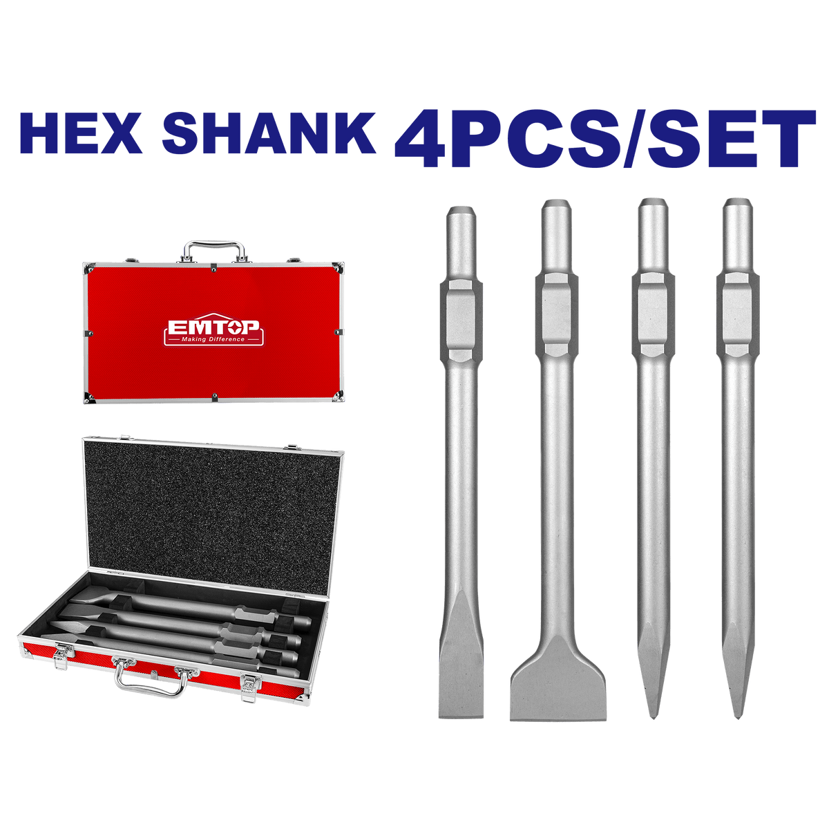 Jeu de 4 burins hex 400 EMTOP ECHS0304375