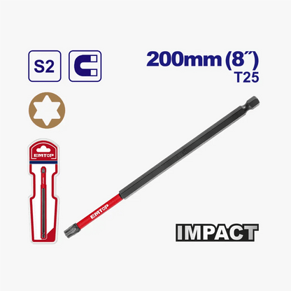 Embouts de tournevis T25 200MM EMTOP ESBTM5T25200 - SME IMPORT