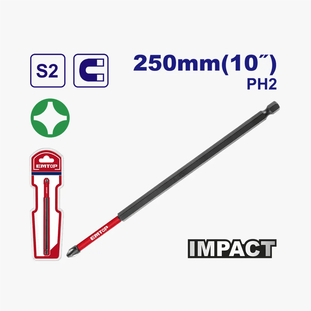 Embouts de tournevis T25 250MM EMTOP ESBTM5PH2250 - SME IMPORT