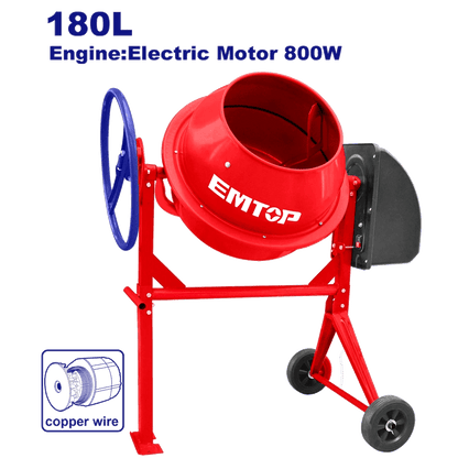 EMTOP Bétonnière 180 L 220 V 1,1 CV – ECMX18011 - SME IMPORT