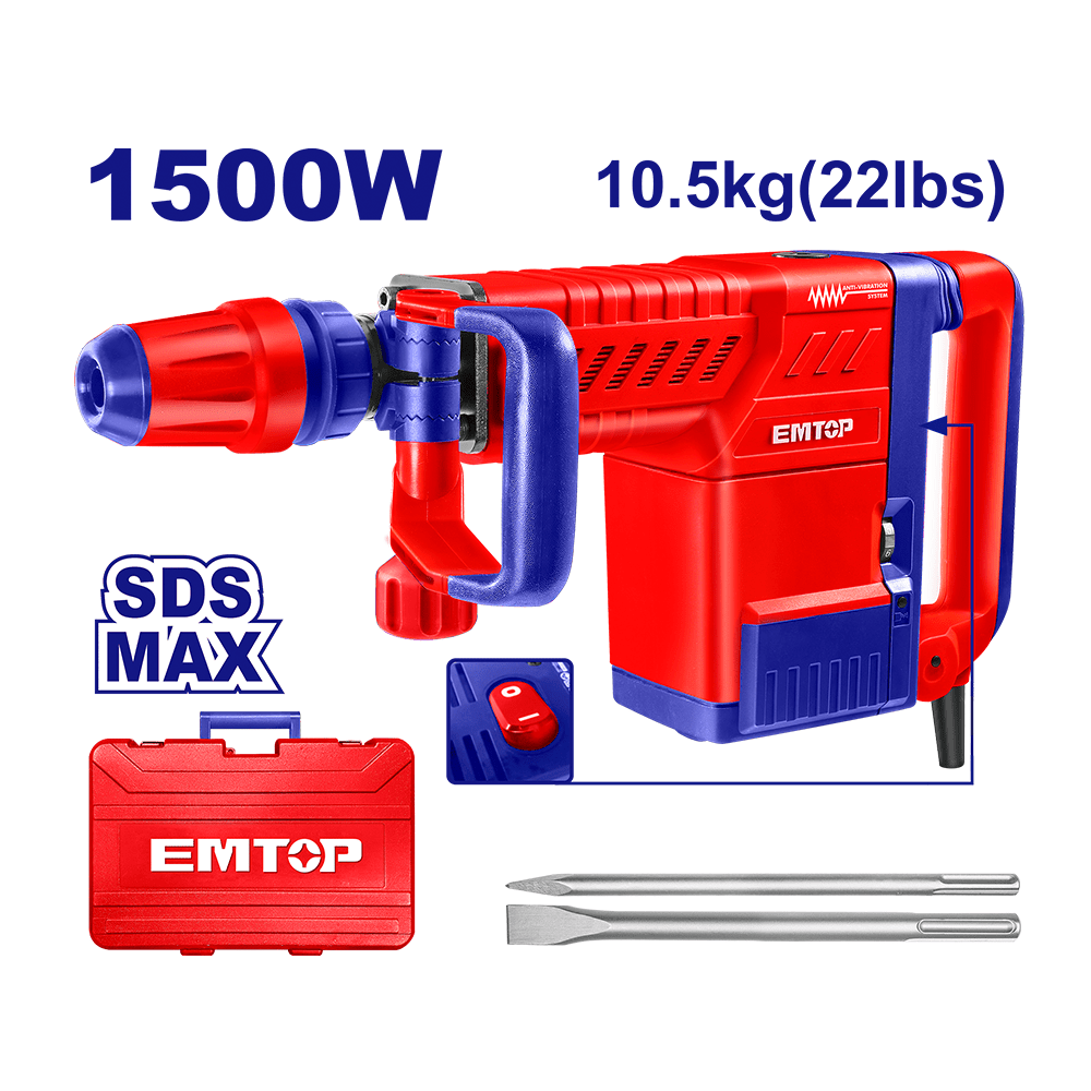 EMTOP Démolisseur 1500 W 6–25 J – EDBRM1501 - SME IMPORT