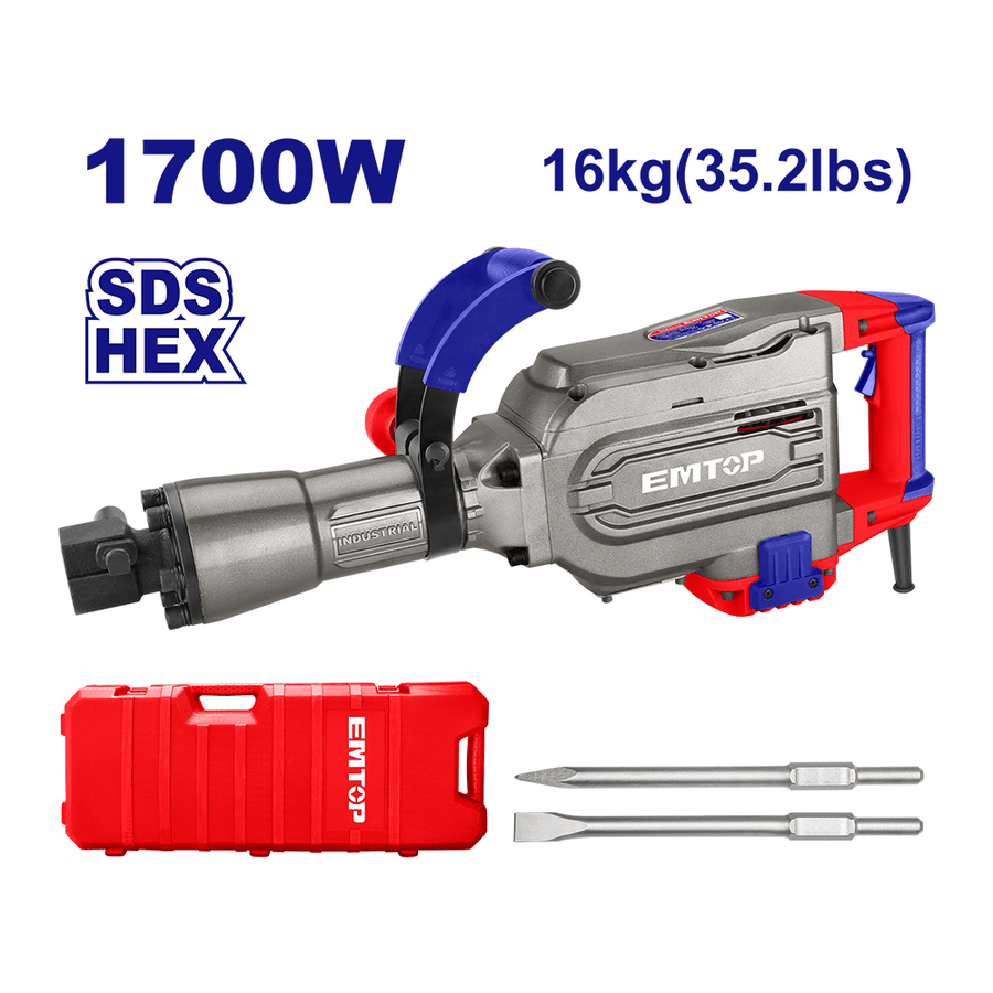 EMTOP Démolisseur 16 kg 1700 W 45 J – EDBRH1701 - SME IMPORT