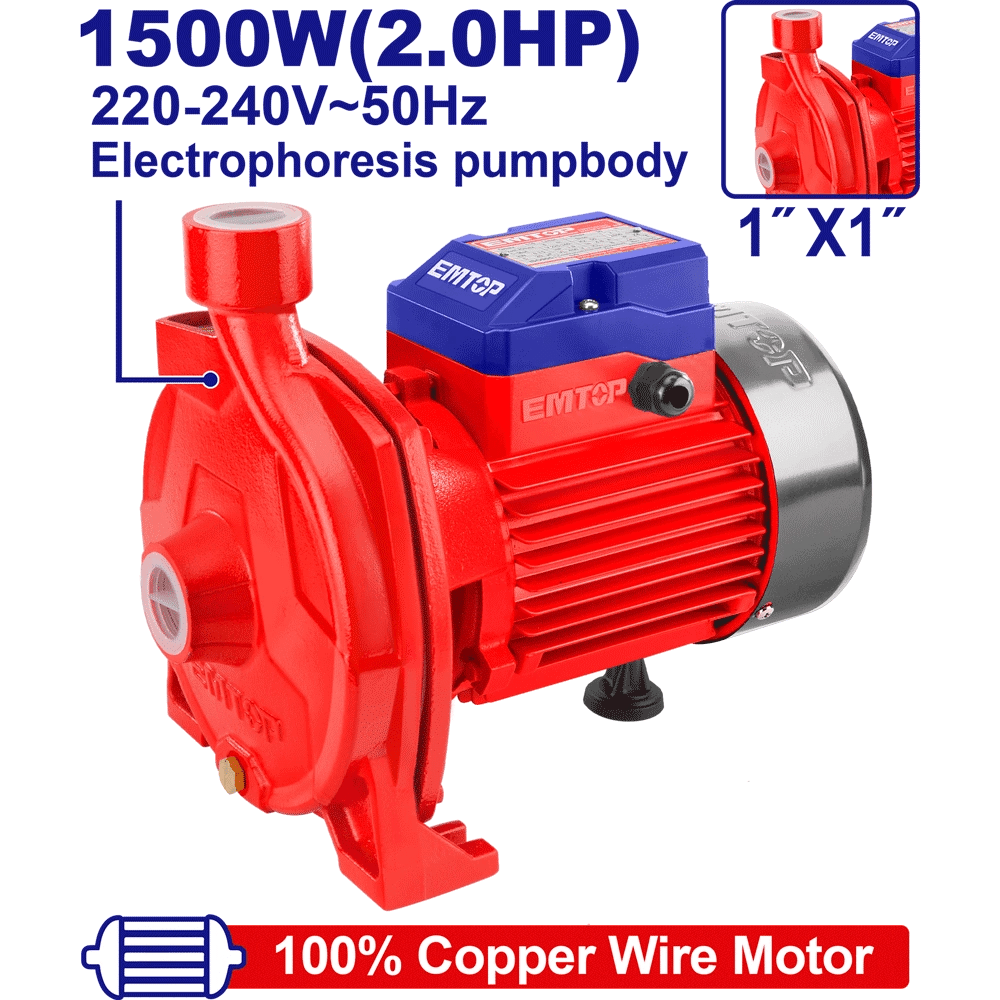 EMTOP Électropompe 2 CV 1 pouce H 45 m 140 L/min – EWPPC15001 - SME IMPORT