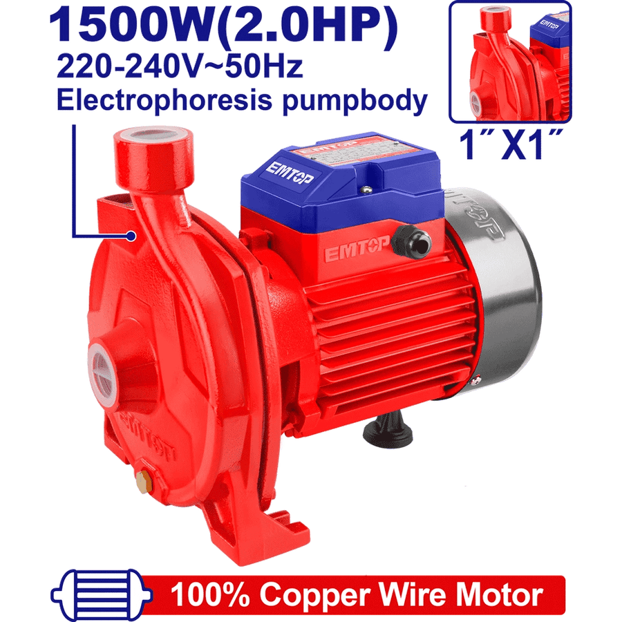 EMTOP Électropompe 2 CV 1 pouce H 45 m 140 L/min – EWPPC15001 - SME IMPORT