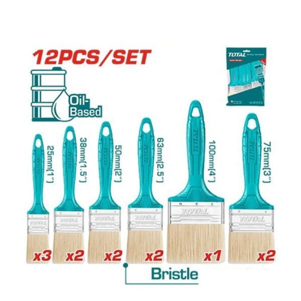 Ensemble 12 pinceaux pour peinture à l huile poils synthétiques THT84501201 - SME IMPORT