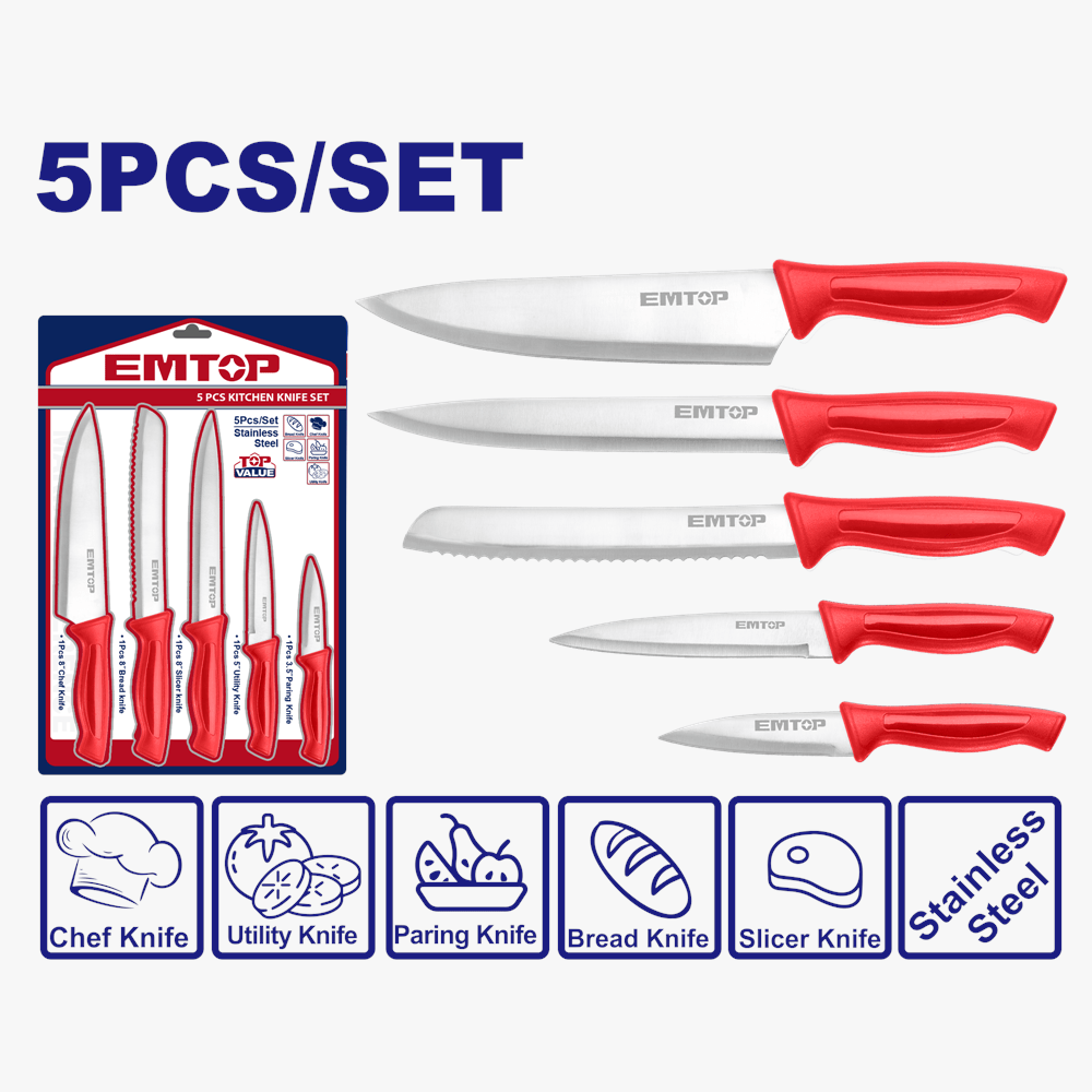 Ensemble de 5 couteaux de cuisine EMTOP EMKK1K51 - SME IMPORT