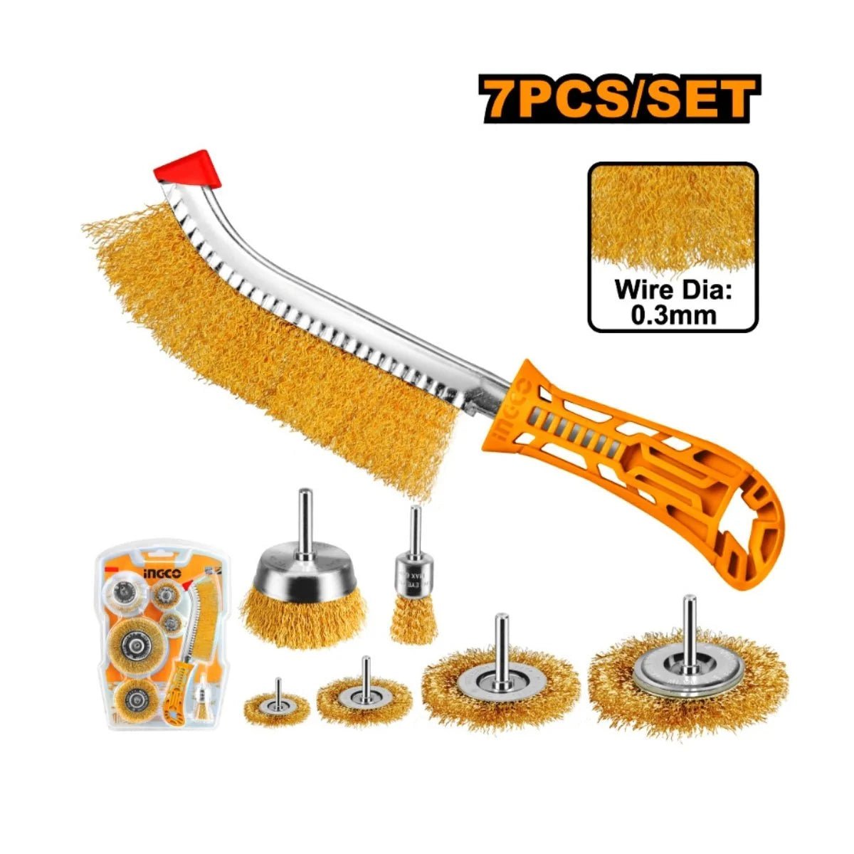 Ensemble de 7 brosses coupelles et meules métalliques WB10071 - SME IMPORT
