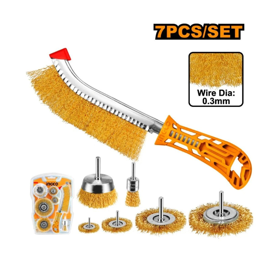 Ensemble de 7 brosses coupelles et meules métalliques WB10071 - SME IMPORT