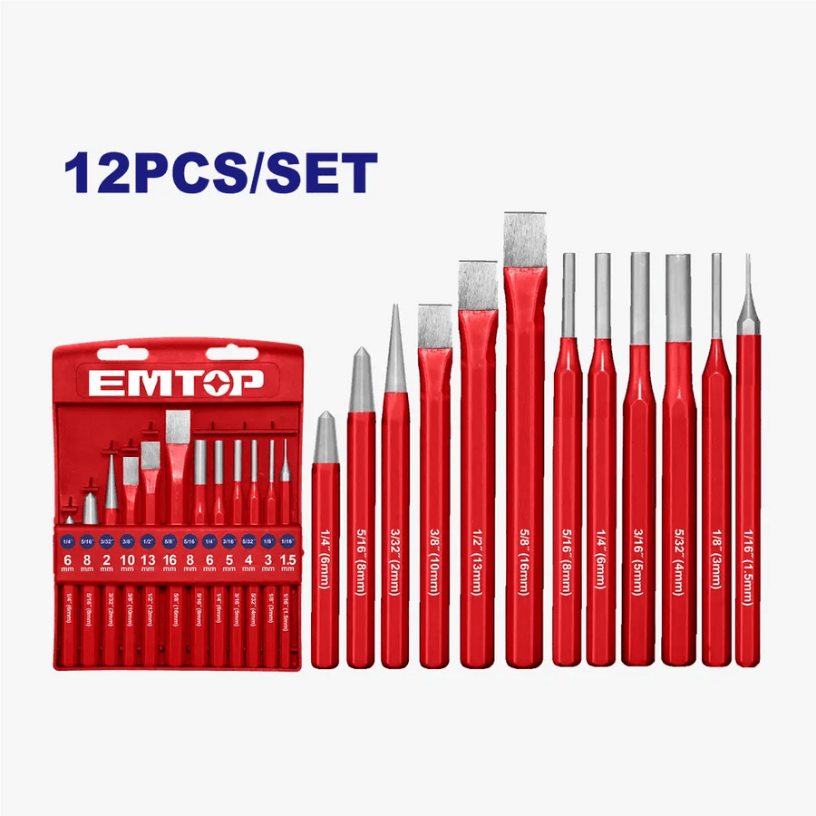 Ensemble de burins et poinçons 12P EMTOP EMCC8312 - SME IMPORT