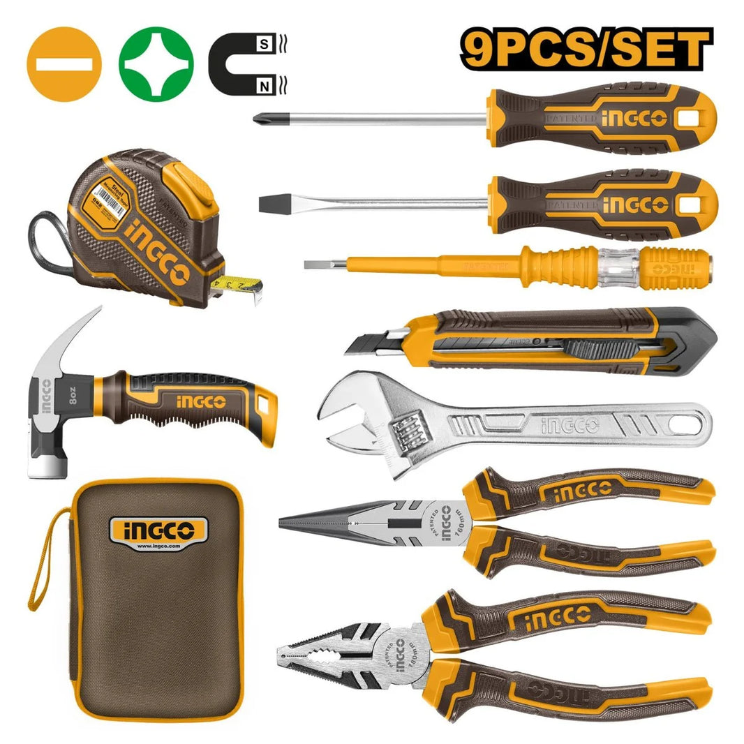 Ensemble Outils Main 9 Pièces INGCO HKTH20809 Précis Brico