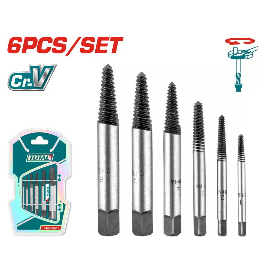 Extracteurs de vis TOTAL jx 3-25 mm 6 pièces pour retrait Tacse0061 - SME IMPORT